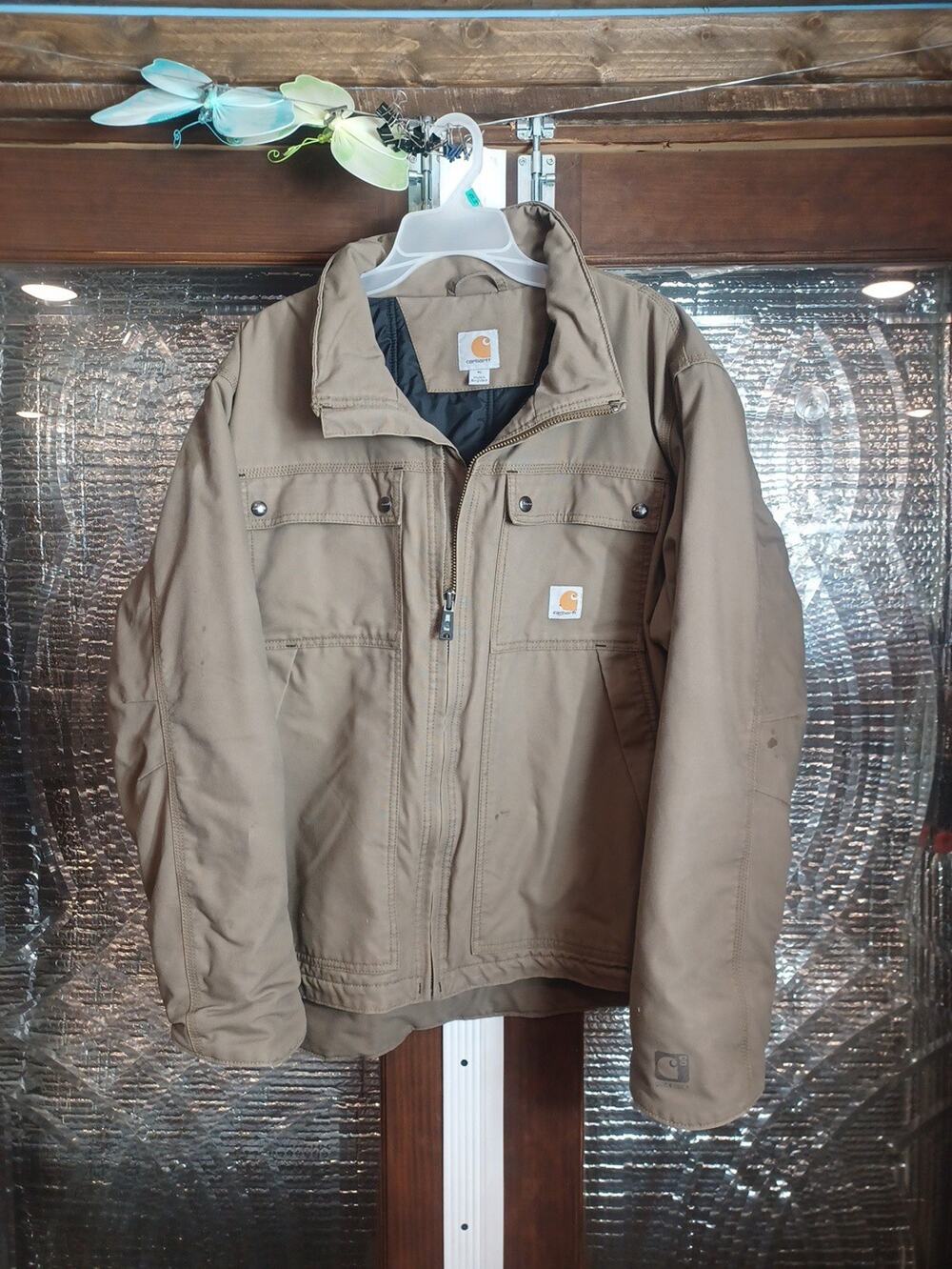 Carhartt Quick Duck Jefferson Traditional Jacket Mens XL Brown Thinsulate
